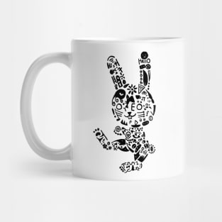 Scribbled Bunny Doodle Mug